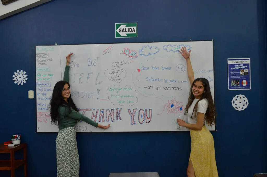 Happy students at School of TEFL, Cusco, Peru