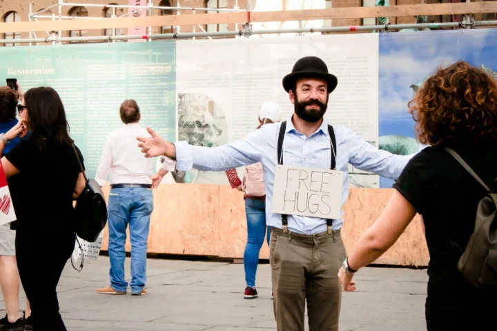 Free hugs in Florence