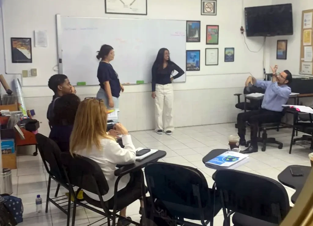 TEFL trainees taking part in a classroom training session in Mexico