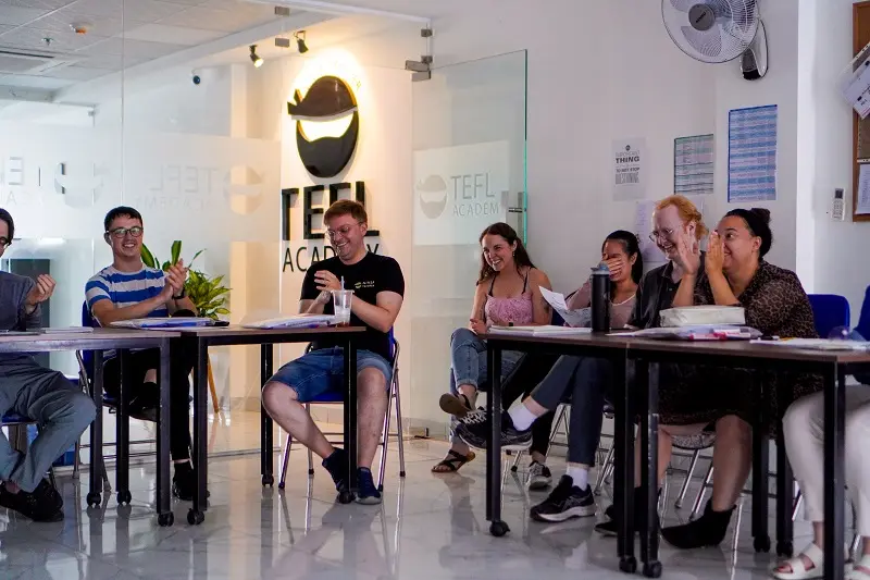 TEFL trainees taking part in a classroom training session in Ho Chi Minh City