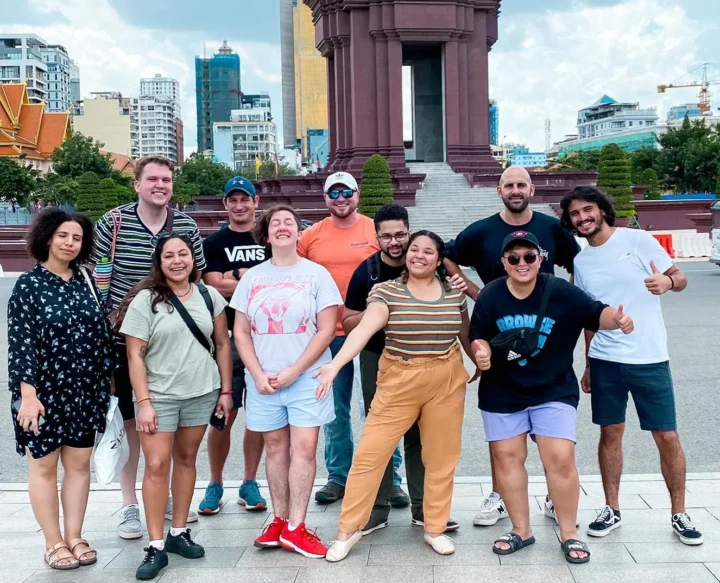 School of TEFL Phnom Penh trainees in the city