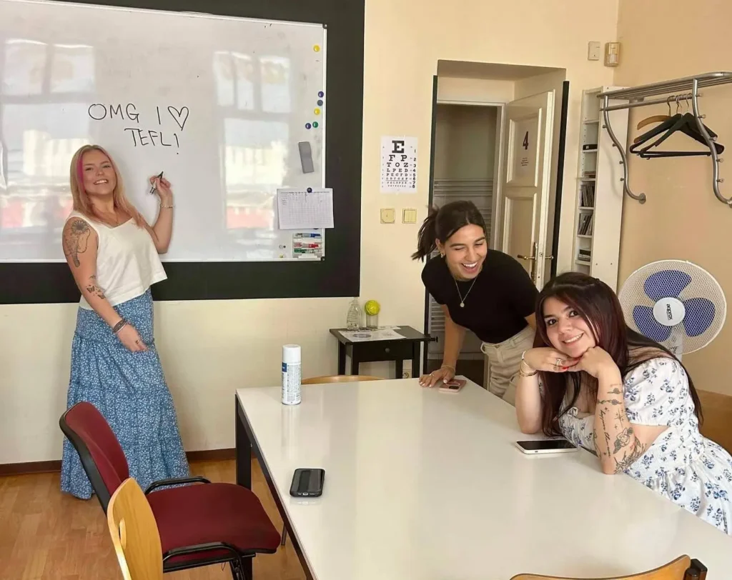 TEFL trainees in the classroom, Prague