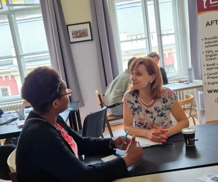 TEFL trainee finding out about jobs in Prague